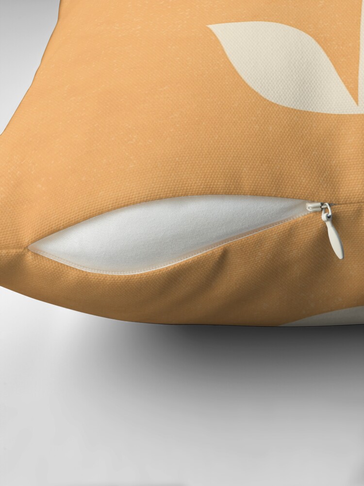 Thumbnail 2 of 4, Pillow, Retro Tulip - Orange and Cream designed and sold by daisy-beatrice.