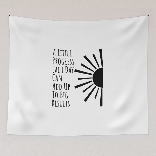Item preview, A Little Progress Each Day Can Add Up To Big Results, Mental Health, Progress Quote, Motivational, School Counselor designed and sold by Minimalist Quotes and Sayings.