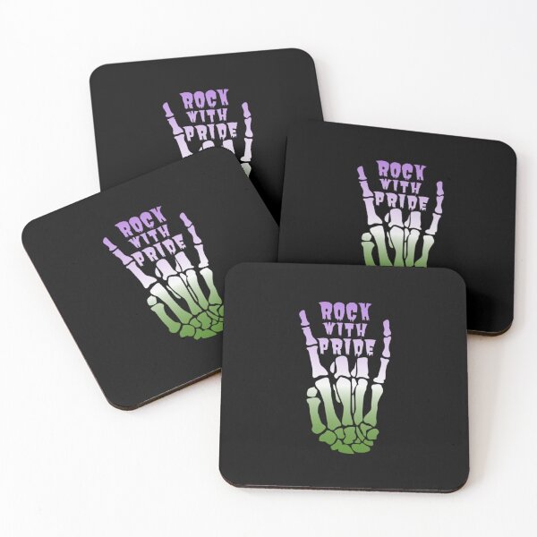 Item preview, Genderqueer Rock With Pride graphic, Skeleton Hand Rock With Pride, Halloween Tees, Horror T-Shirt, Spooky season T-Shirts designed and sold by PrideBeProud.