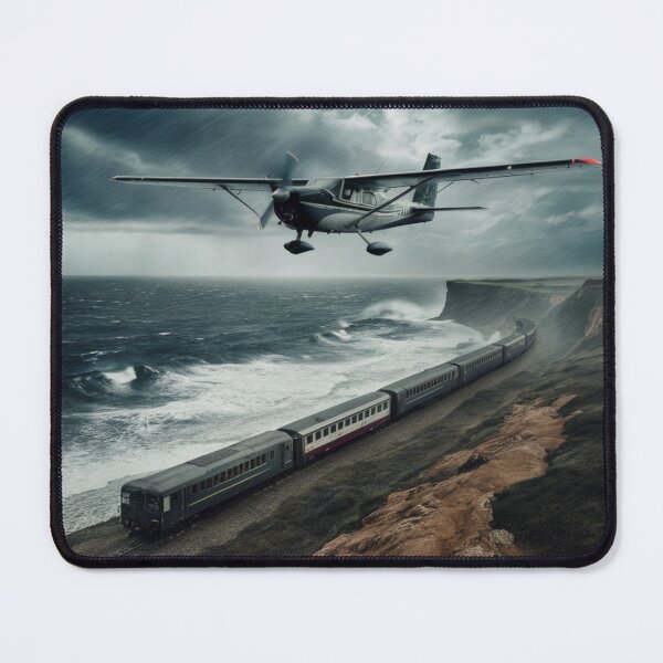 Item preview, small plane flying over a train designed and sold by Open Road Gallery .