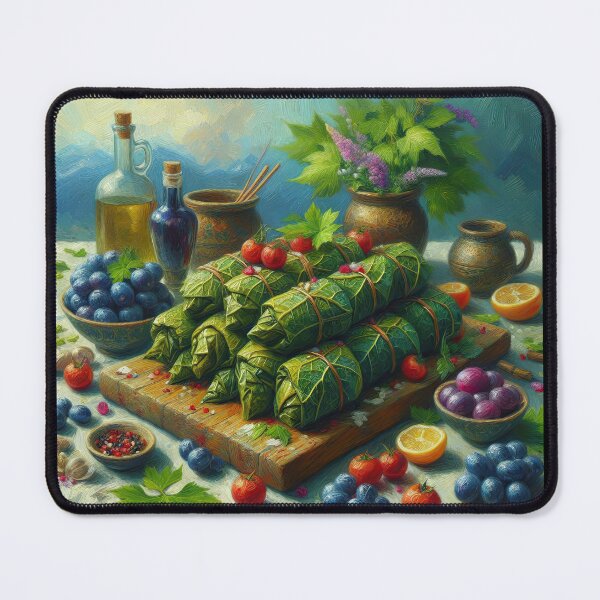 Item preview, Stuffed Grape Leaves Impressionism Art Style designed and sold by artofuniverse.
