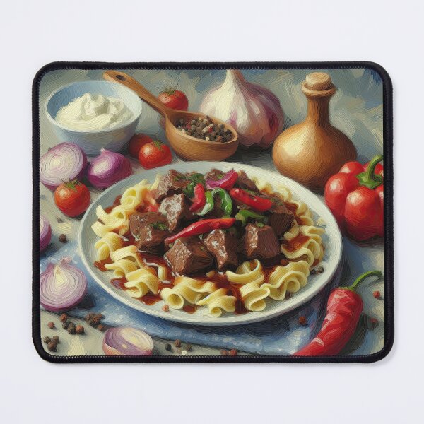 Artikelvorschau, Beef Stroganoff Impressionismus Kunststil entworfen und verkauft von artofuniverse.