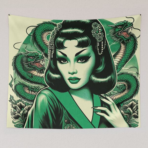 Item preview, Dragon Oriental Girl designed and sold by PulpVintage.