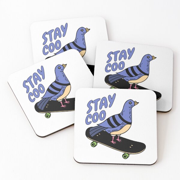 Item preview, Stay Coo! Cute Skateboarding Pigeon Pun designed and sold by PMCreative.