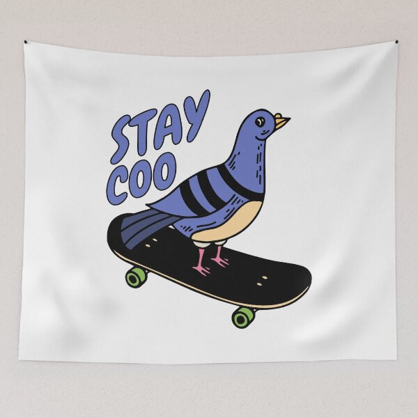 Item preview, Stay Coo! Cute Skateboarding Pigeon Pun designed and sold by PMCreative.