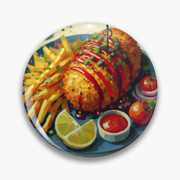 Item preview, Chicken Kiev Impressionism Art Style designed and sold by artofuniverse.