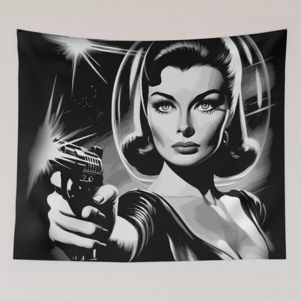 Item preview, Retro Sci-fi Pulp Woman designed and sold by PulpVintage.
