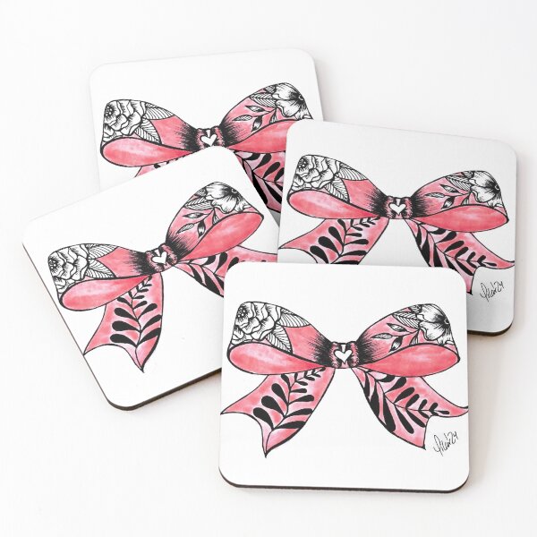 Item preview, pink bow-floral designed and sold by pilarsart.