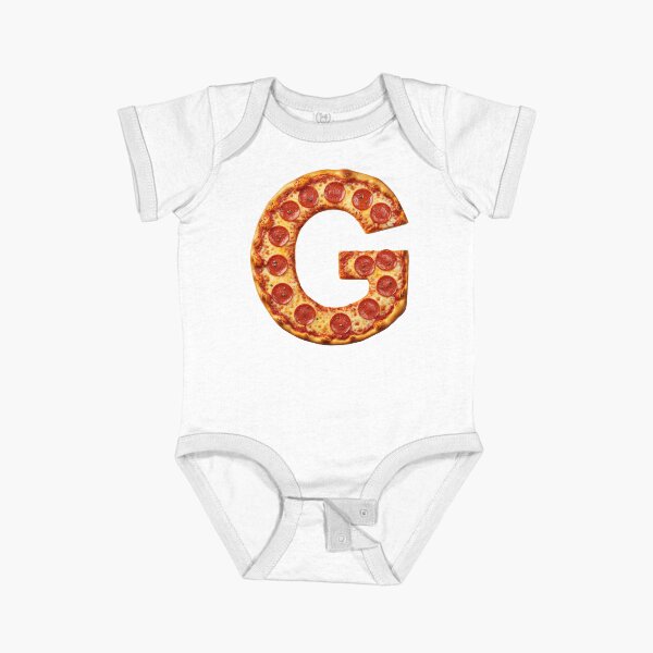 PIZZA LETTER G Short Sleeve Baby One-Piece