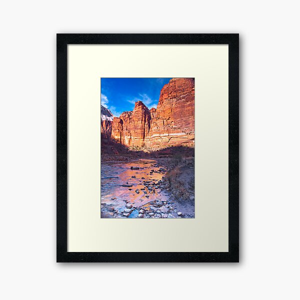 Zion Cliffs from the Virgin River Framed Art Print