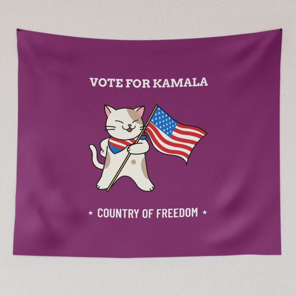 Item preview, "Patriotic Paws: Vote for Kamala, Country of Freedom!" designed and sold by WillMyVoteCount.