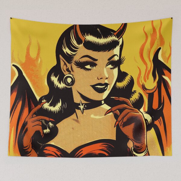 Item preview, Cute Devil Woman designed and sold by PulpVintage.