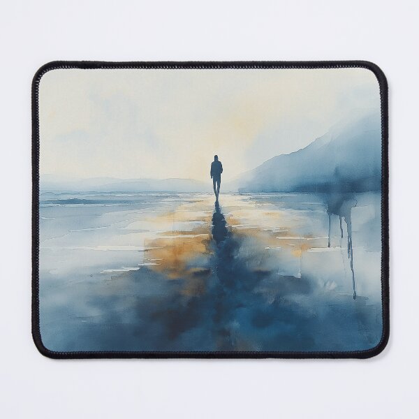 Item preview, Alone at Dusk - Contemplative Coastal Landscape designed and sold by solynneart.