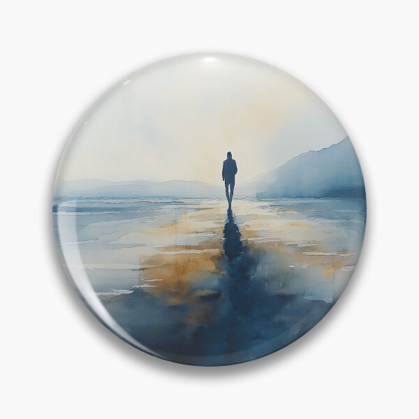 Item preview, Alone at Dusk - Contemplative Coastal Landscape designed and sold by solynneart.