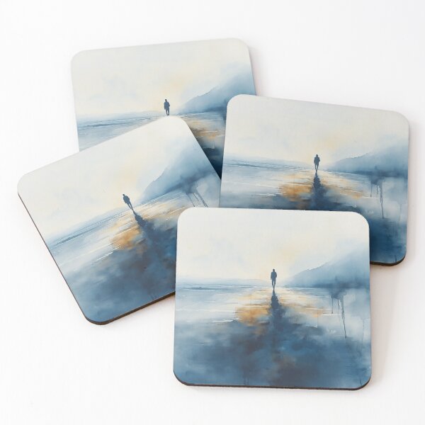 Item preview, Alone at Dusk - Contemplative Coastal Landscape designed and sold by solynneart.