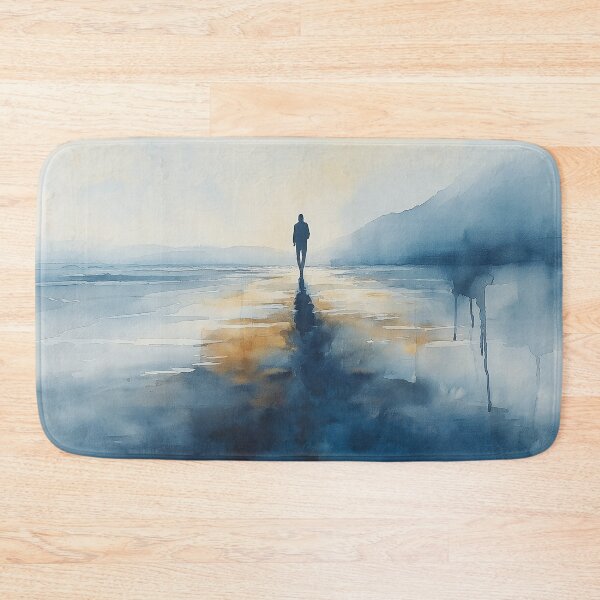 Item preview, Alone at Dusk - Contemplative Coastal Landscape designed and sold by solynneart.