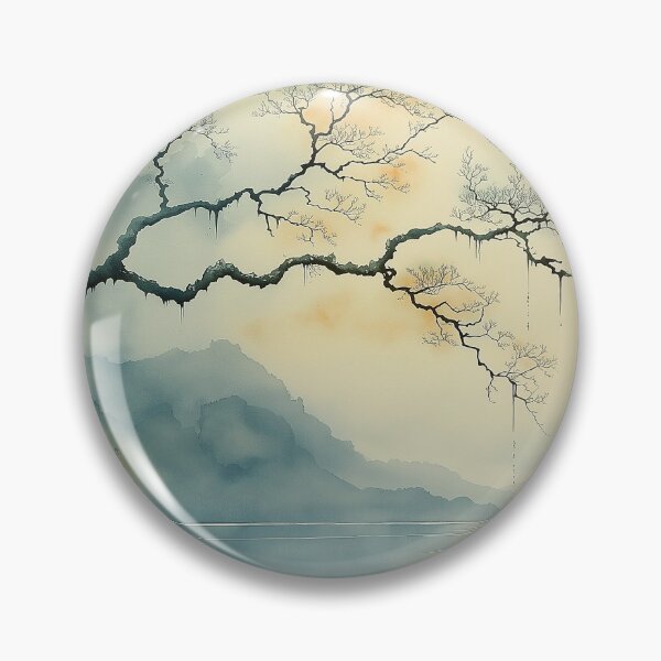 Item preview, Branch Over Water - Calm Mountain Landscape designed and sold by solynneart.