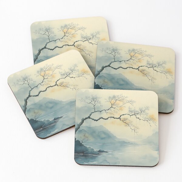 Item preview, Branch Over Water - Calm Mountain Landscape designed and sold by solynneart.