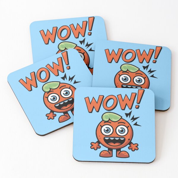 Item preview, Excited Orange Cartoon Character - WOW Expression designed and sold by tutoo clothes.