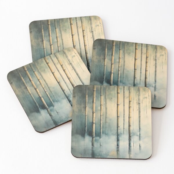 Item preview, Misty Bamboo Grove - Quiet Forest Landscape designed and sold by solynneart.
