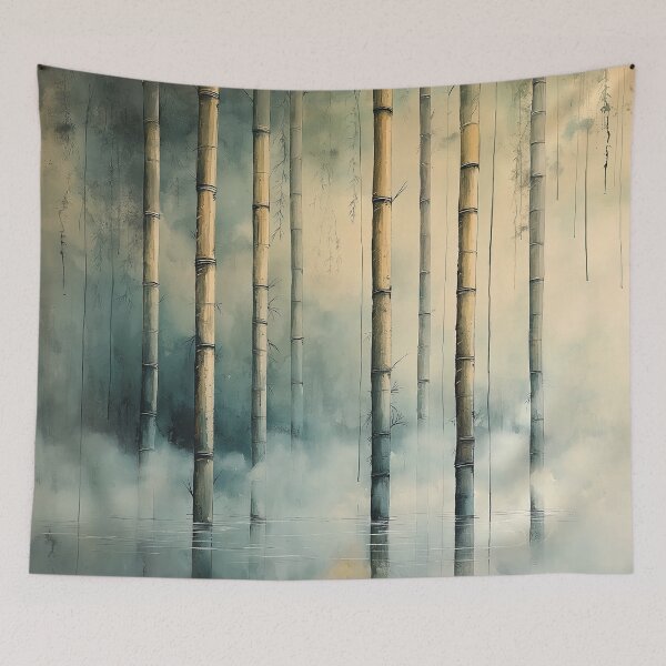 Item preview, Misty Bamboo Grove - Quiet Forest Landscape designed and sold by solynneart.