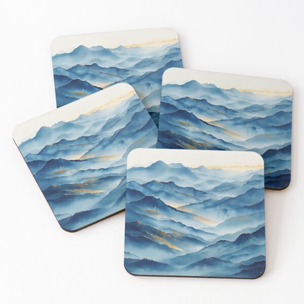 Item preview, Layered Blue Mountains - Majestic Landscape designed and sold by solynneart.