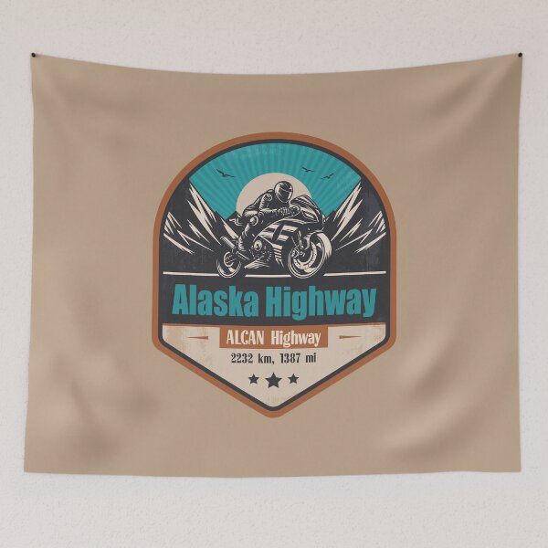 Item preview, Alaska Highway Motorcycling Mountain Design designed and sold by CynthiaGraphics.