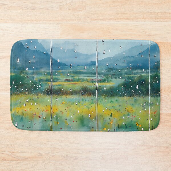 Item preview, Rainy Window View - Peaceful Meadow Landscape designed and sold by solynneart.