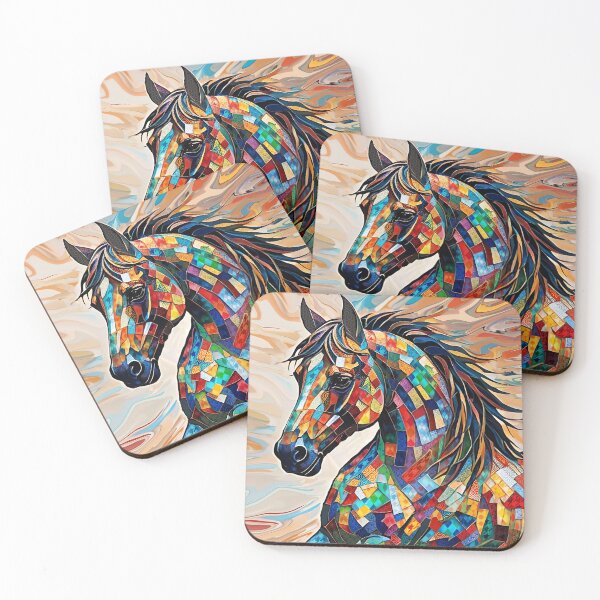 Item preview, Multicolor Stained Glass Mosaic Horse 15 designed and sold by artbylucie.