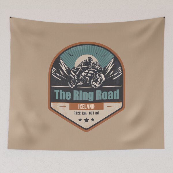 Item preview, Ring Road (Route 1) Iceland Motorcycling Mountain Design designed and sold by CynthiaGraphics.