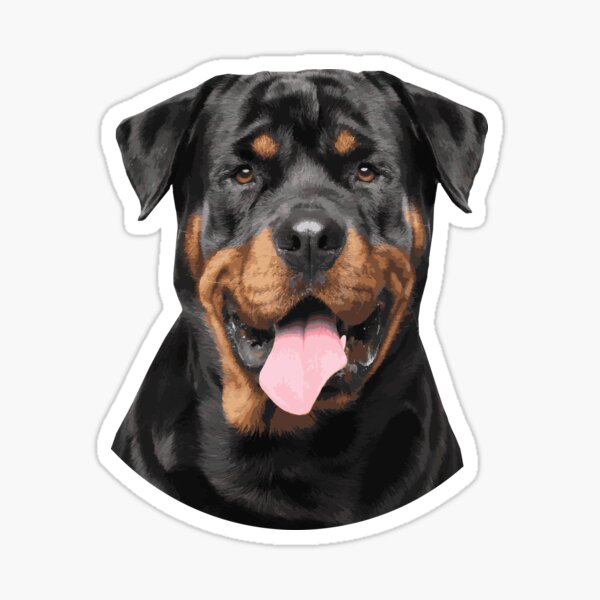 Dog Rottweiler in a rockabilly aesthetic Sticker for Sale by