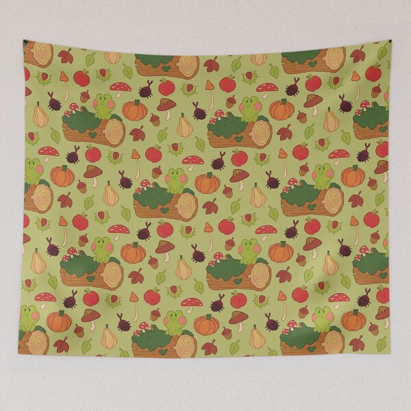 Item preview, Frog on a mossy log pattern designed and sold by Bronwyn Coleman.