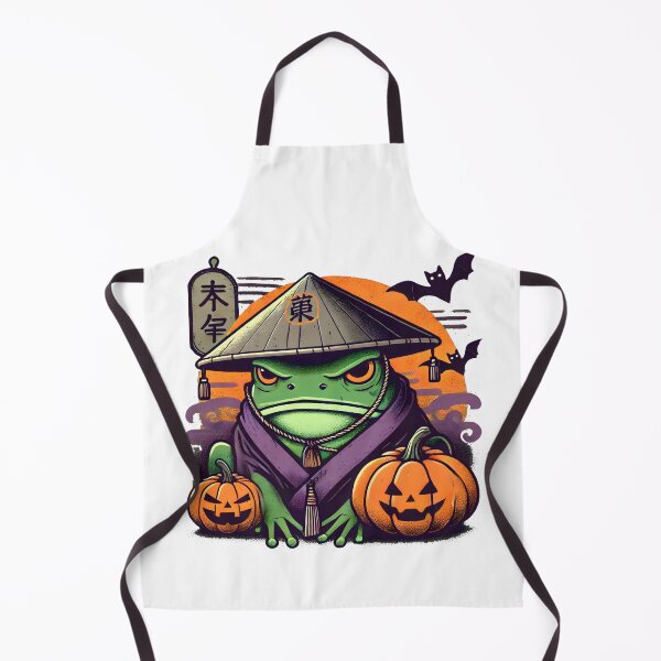 Item preview, funny Grumpy Frog Halloween Japanese Hat designed and sold by DrawHandArt.