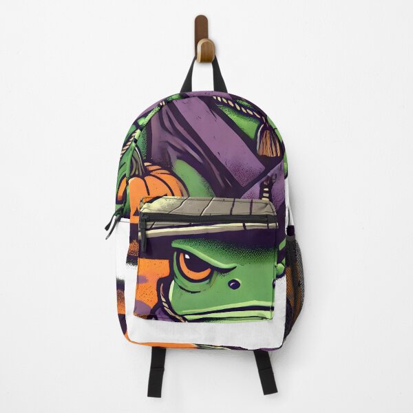 Item preview, funny Grumpy Frog Halloween Japanese Hat designed and sold by DrawHandArt.