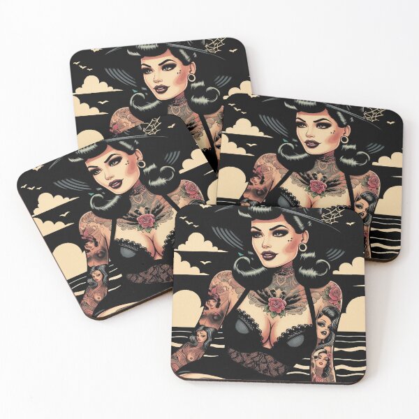 Item preview, Summer Tattoo Goth Girl designed and sold by PulpVintage.