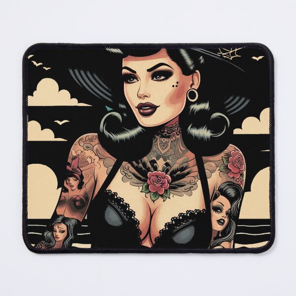 Item preview, Summer Tattoo Goth Girl designed and sold by PulpVintage.
