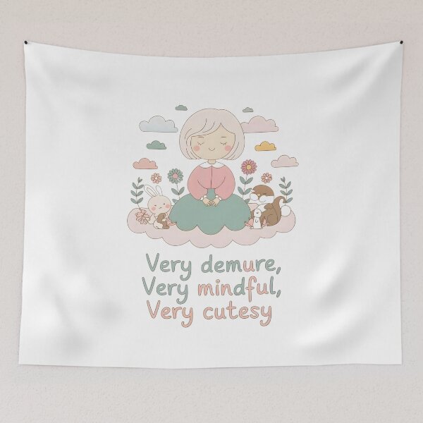 Item preview, Very demure, Very mindful, Very cutesy - Calm & Cute Illustration - Trendy TikTok Inspired Art designed and sold by ArtfullyJua.