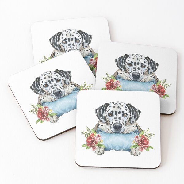 Item preview, Dalmatian resting on blue pillow designed and sold by Ann Miu Deluxe.