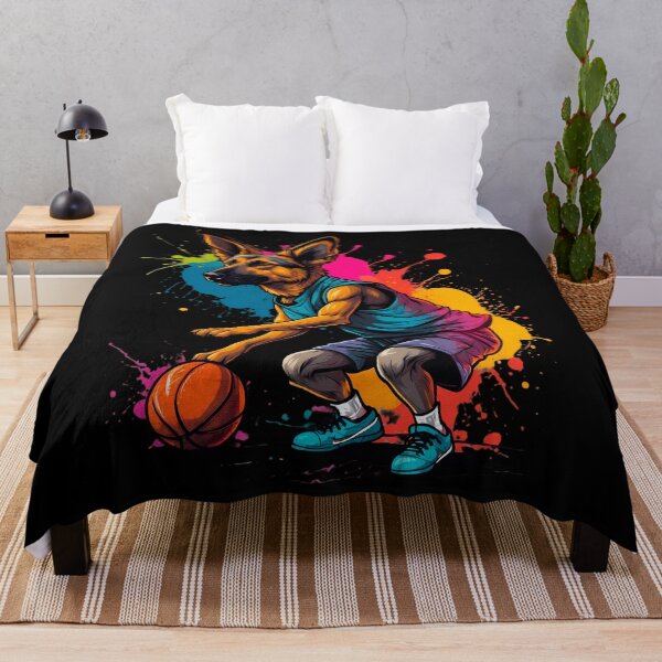 Item preview, German Sheppard dog playing basketball designed and sold by Furrifico.