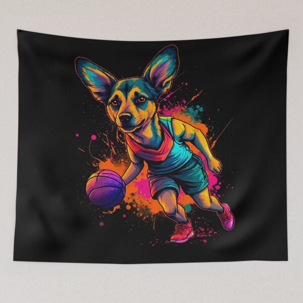 Item preview, German Sheppard dog playing basketball designed and sold by Furrifico.