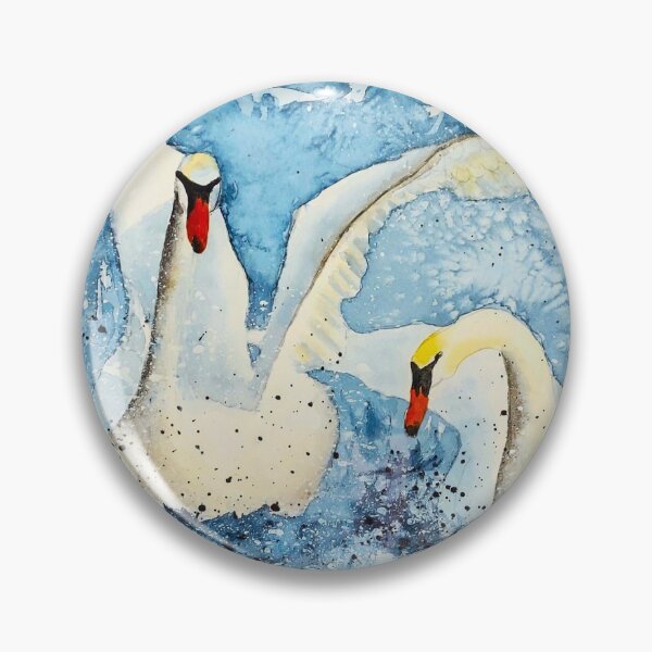 Aperçu de l'œuvre Cygnes à l'aquarelle créée et vendue par Iryna Nimmo Art.