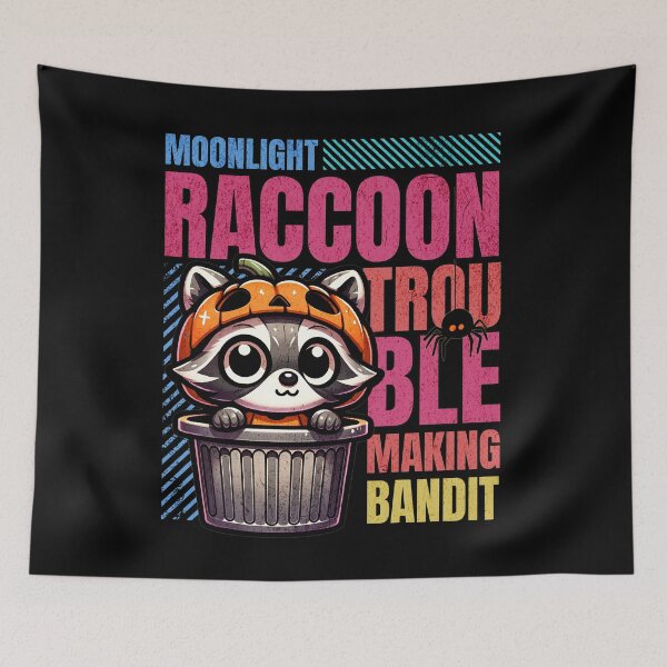 Item preview, MOONLIGHT RACCOON TROUBLE MAKING BANDIT designed and sold by justyna-s28.