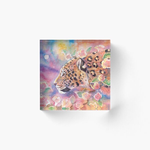 Artikelvorschau, Leopard mit Blüte 2 entworfen und verkauft von Dawn Paws.