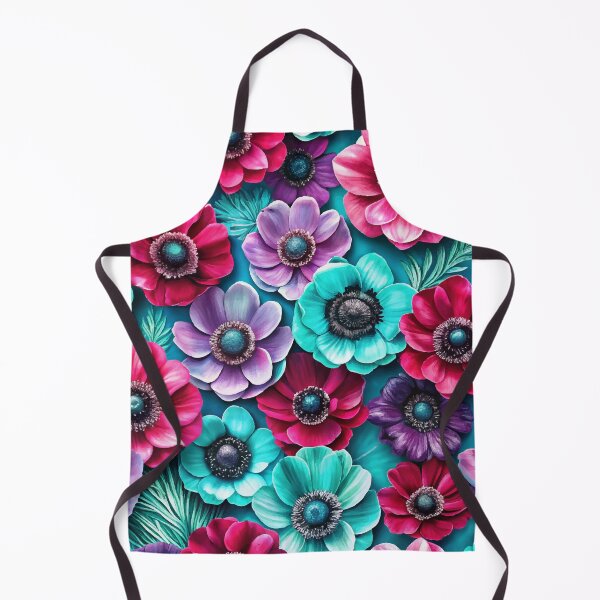 Item preview, FLORAL AND TROPICAL PATTERN 022 - Gift items and personal use / Anemone, Wild, Leaves, Neon, Turquoise, Burgundy, Lilac, Pink, Flowers, Pattern, Nature, Art designed and sold by LumDesignArt.