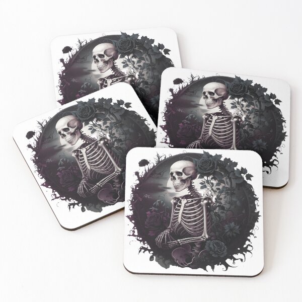 Item preview, Botanical Bones: Gothic Skeleton and Flower Fusion for Halloween designed and sold by ArtfullyJua.