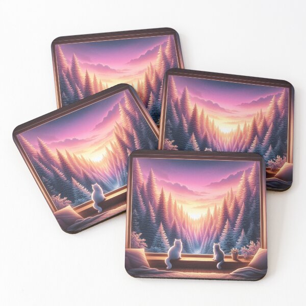 Item preview, Cats,Sunset,Cats Watching the Landscape,Window designed and sold by deniz kaya.