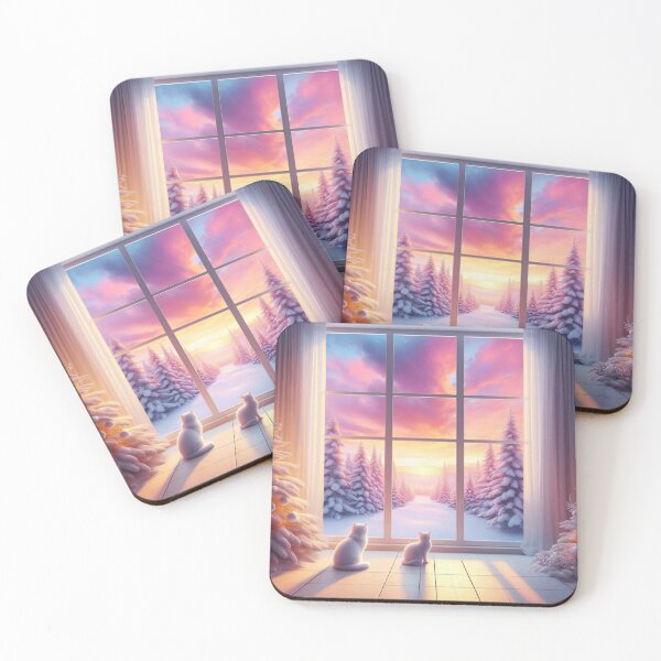 Item preview, Cats,Sunset,Cats Watching the Landscape,Window designed and sold by deniz kaya.