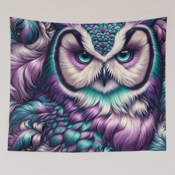 Item preview, Majestic Teal & Purple Owl designed and sold by AnalajiaDesigns.