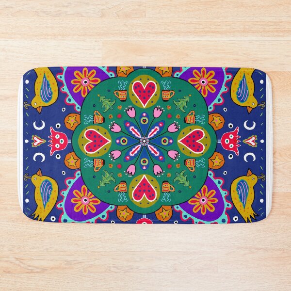 Item preview, Colorful birds and hearts pattern designed and sold by Joslin Fields.