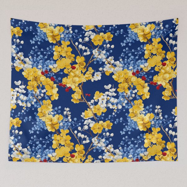 Item preview, Amaltas and cherry blossom at night designed and sold by pecauli.